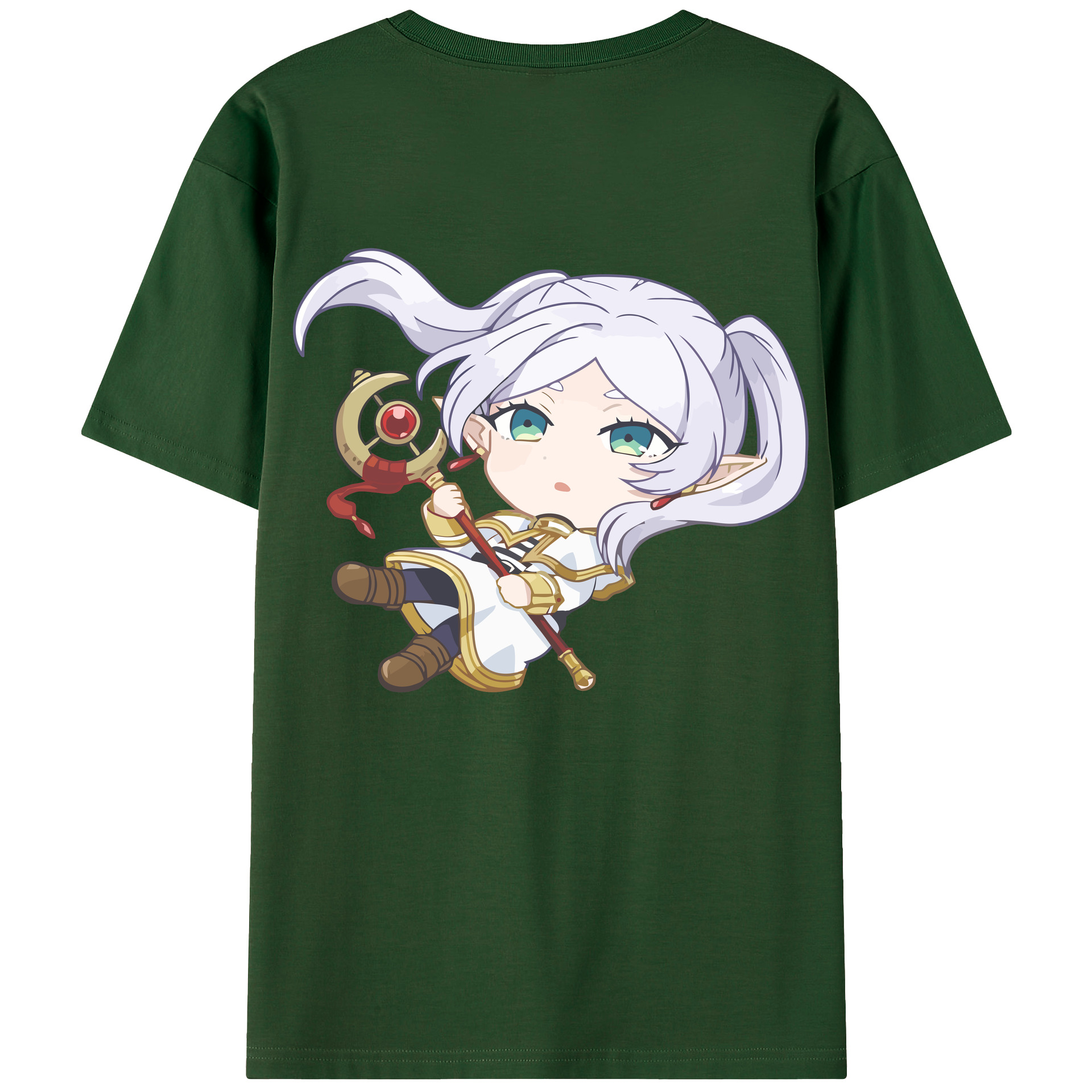 （画像用） 葬送のフリーレン Frieren 綿100％半袖Tシャツ（背面プリント）